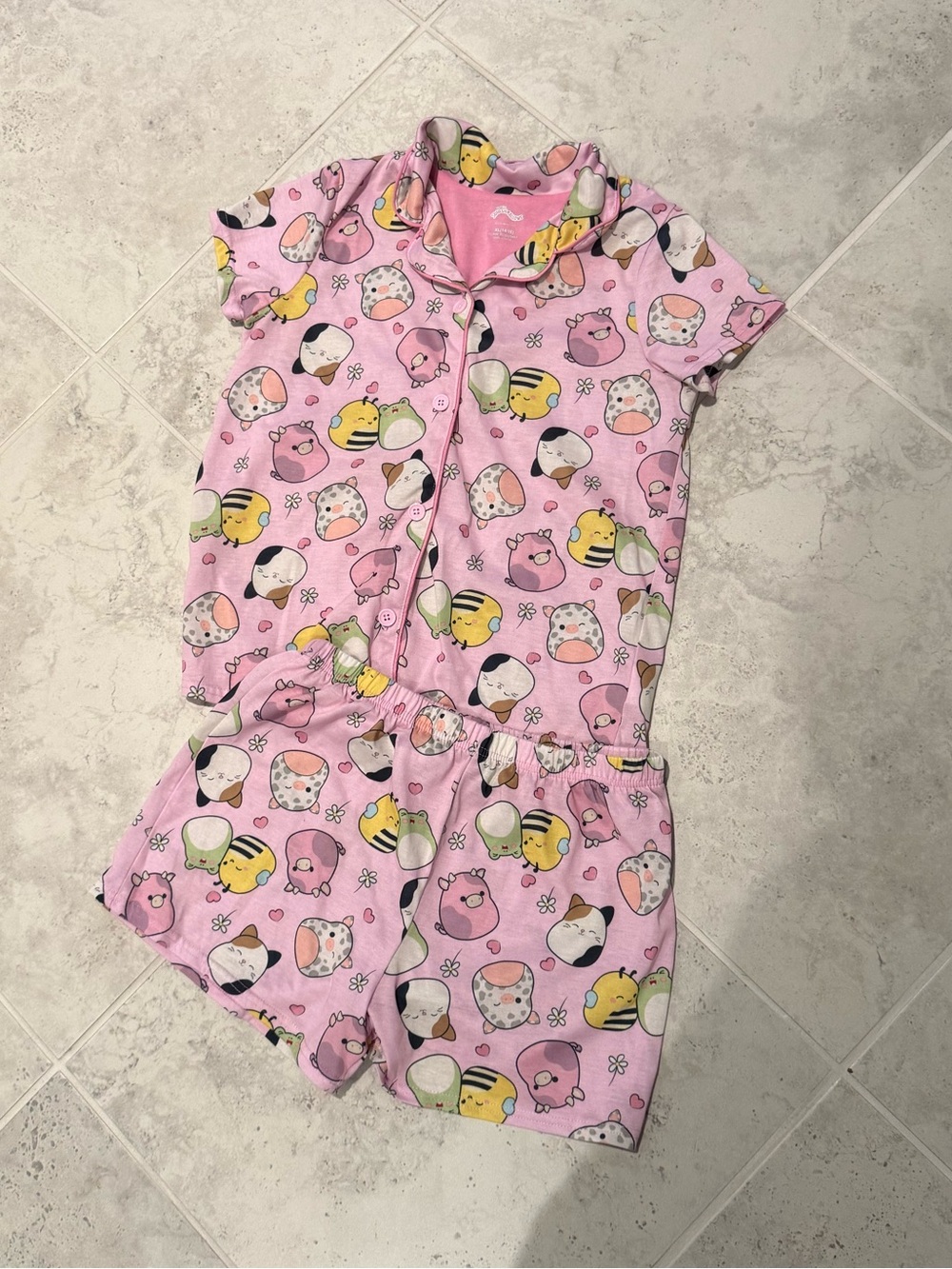 Squishmallows Pink Pastel Character Short Pajama Set